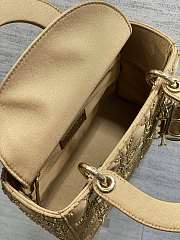 Dior Lady Bag satin embroidered crystal 20cm - 3