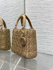 Dior Lady Bag satin embroidered crystal 20cm - 2