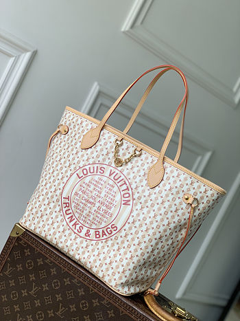 Louis Vuitton Neverfull MM Stamp Nude Rose 47x28x14cm