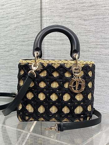 Dior Lady Wicker Cannage Black 24cm