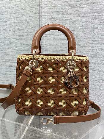 Dior Lady Wicker Cannage Brown 24cm