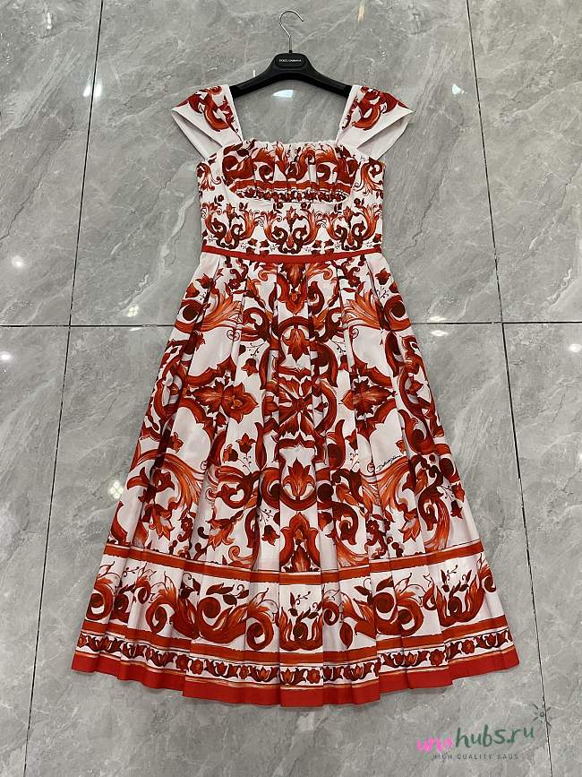 DG Majolica-print poplin dress - 1