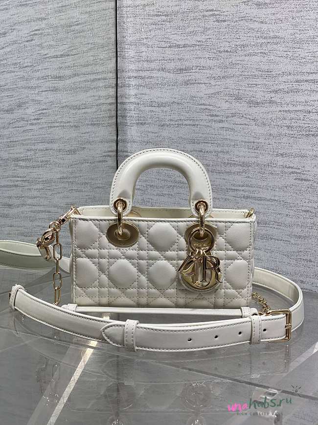 Dior Mini Lady D-Joy Bag Latte Lambskin 19x10.5x5.5cm - 1