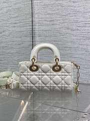 Dior Mini Lady D-Joy Bag Latte Lambskin 19x10.5x5.5cm - 2