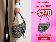 Dior Saddle monoram grained calfskin with strap bag 24cm - 1