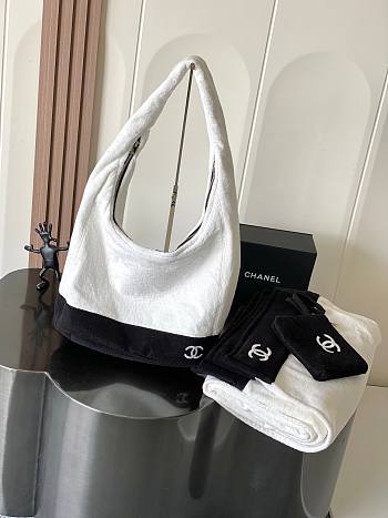 Chanel Beachwear Set Cotton White Black 45x60x20cm
