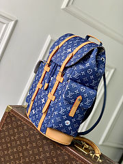 Louis Vuitton Backpack Christopher MM Blue Denim 44x38x22.5cm - 5