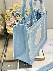 Dior Medium Book Tote With Strap In Blue 36x27x16cm - 4
