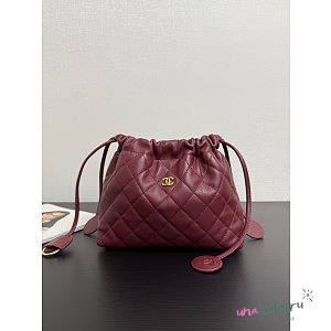 Chanel Clutch Strap Lambskin Burgundy 18x12x5cm - Unahubs - 1
