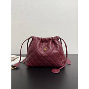 Chanel Clutch Strap Lambskin Burgundy 18x12x5cm - Unahubs - 1