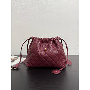 Chanel Clutch Strap Lambskin Burgundy 18x12x5cm - Unahubs