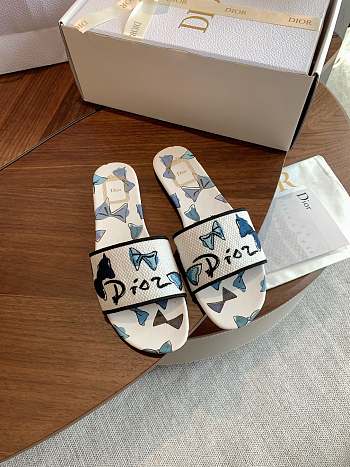 Dior Dioriviera Dway Slide Blue and White 