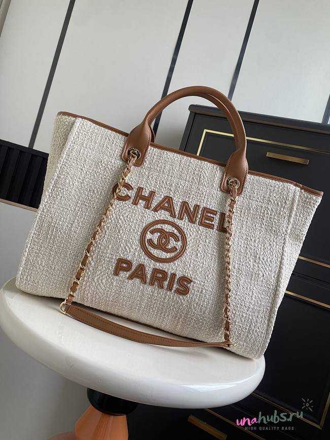 Chanel 26 Shopping Tote Canvas Camel 38cm - 1