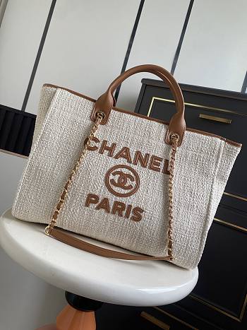 Chanel 26 Shopping Tote Canvas Camel 38cm