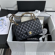 Chanel Medium Flap Bag Black Caviar Gold 25cm - 1