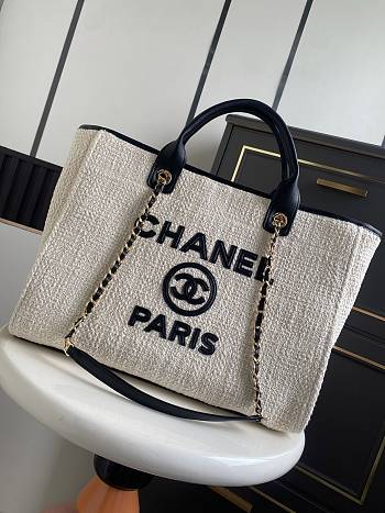 Chanel 26 Shopping Tote Canvas Black 38cm