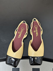 Chanel Slingback Beige black flat - 1