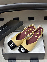 Chanel Slingback Beige black flat - 2