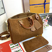 Louis Vuitton Speedy P9 Bandoulière 30 brown suede 32x22.5x18cm - 3