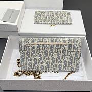 Dior Medium Saddle Pouch with Chain Blue 19.5x11x3cm - 2