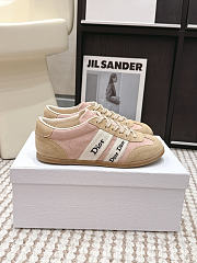 Dior Ribbon Sneaker Pink and Beige Suede Calfskin - 1