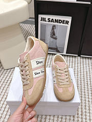 Dior Ribbon Sneaker Pink and Beige Suede Calfskin - 4
