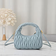 Miu Miu Wander matelassé light blue hobo bag 20x23x6cm - 4