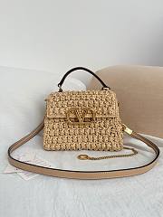 Valentino Garavani VSling Mini raffia-effect shoulder bag 22x16x9cm - 1