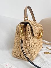 Valentino Garavani VSling Mini raffia-effect shoulder bag 22x16x9cm - 5