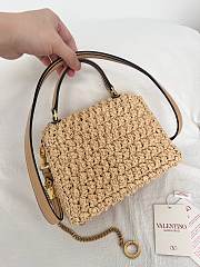 Valentino Garavani VSling Mini raffia-effect shoulder bag 22x16x9cm - 2