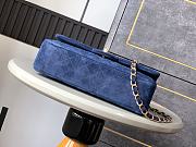Chanel Flap Bag Blue Suede 25cm - 5