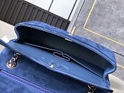 Chanel Flap Bag Blue Suede 25cm - 4