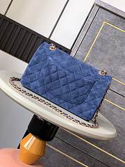 Chanel Flap Bag Blue Suede 25cm - 3