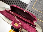 Chanel Flap Bag Burgundy Suede 25cm - 5