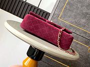 Chanel Flap Bag Burgundy Suede 25cm - 4
