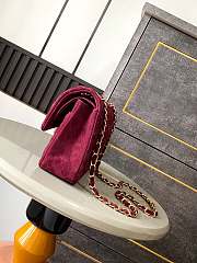 Chanel Flap Bag Burgundy Suede 25cm - 3