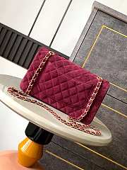 Chanel Flap Bag Burgundy Suede 25cm - 2
