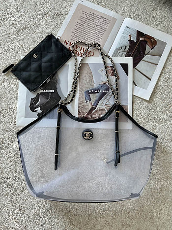 Chanel 26s Coco Beach Tote Transparent 47x32x11cm