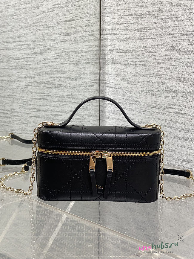 Dior Lady Vanity Bag Black 19x16.5x5.5cm - 1