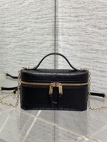 Dior Lady Vanity Bag Black 19x16.5x5.5cm