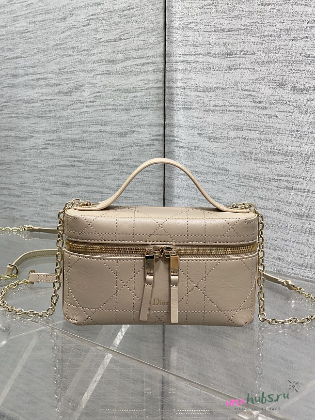 Dior Lady Vanity Bag Beige 19x16.5x5.5cm - 1