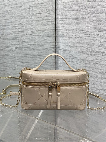 Dior Lady Vanity Bag Beige 19x16.5x5.5cm