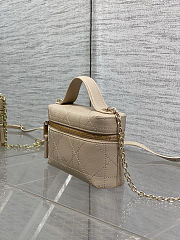 Dior Lady Vanity Bag Beige 19x16.5x5.5cm - 3