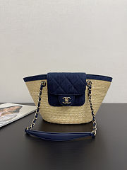 Chanel Raffia Denim tote Bag 34x17x12.5cm - 1