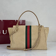 Gucci Paparazzo Large Top Handle Bag In Sand Suede 37x29x13cm - 4