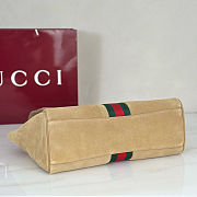 Gucci Paparazzo Large Top Handle Bag In Sand Suede 37x29x13cm - 3