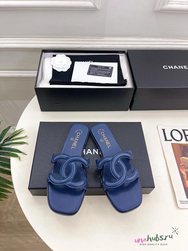 Chanel Blue Slides - 1