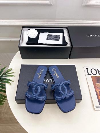 Chanel Blue Slides