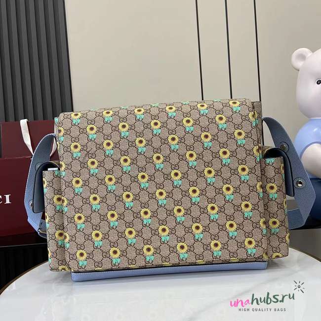 Gucci Diaper Sunflower Canvas Changing Bag 45x32x15cm - 1