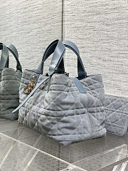 Dior Medium Toujours Bag suede blue - 28.5*19*21cm - 2
